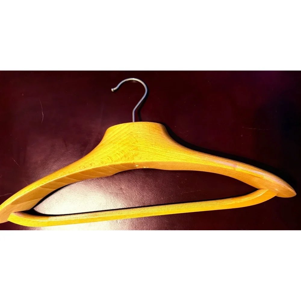 3 Italian Vintage F R Wooden Suit Hangers Solid Upscale Italy Sturdy Vintage